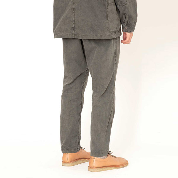 ARTISAN EASY PANTS COTTON TWILL CHARCOAL DYED