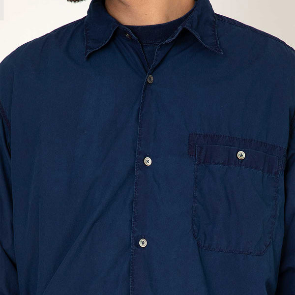 ARTISAN L/S SHIRT COTTON BROAD INDIGO DYED