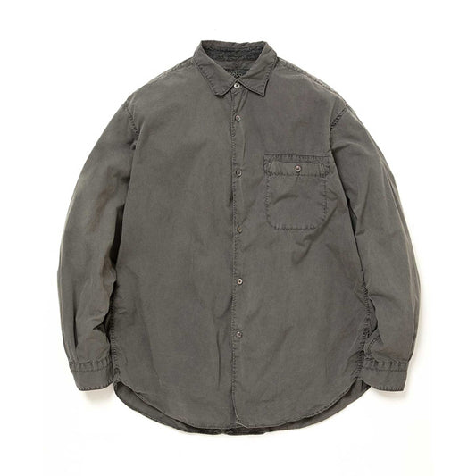 ARTISAN L/S SHIRT COTTON BROAD CHARCOAL DYED