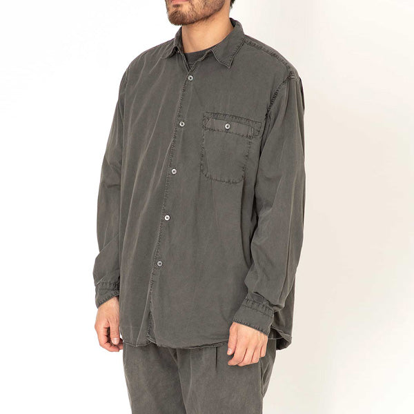 ARTISAN L/S SHIRT COTTON BROAD CHARCOAL DYED