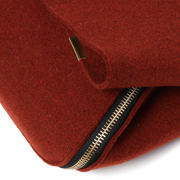 thick felt zipper clutch(brick)