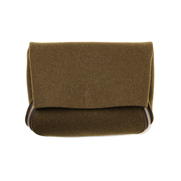 thick felt zipper clutch(khaki)