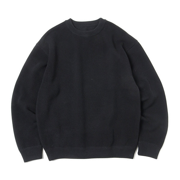 Moss stitch L/S sweat(BLACK)