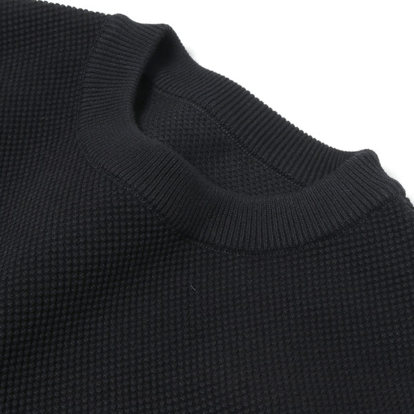 Moss stitch L/S sweat(BLACK)