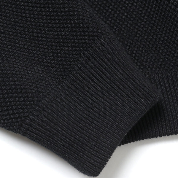 Moss stitch L/S sweat(BLACK)