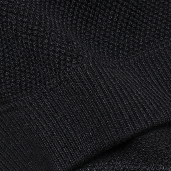 Moss stitch L/S sweat(BLACK)