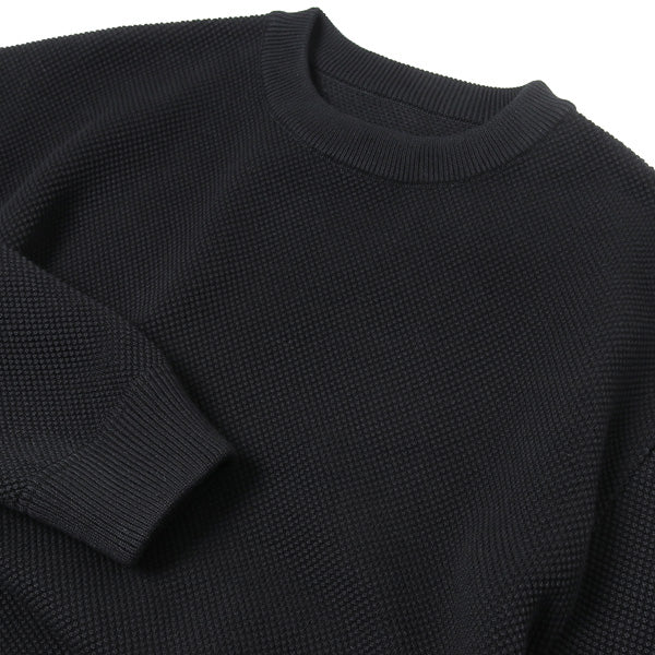 Moss stitch L/S sweat(BLACK)