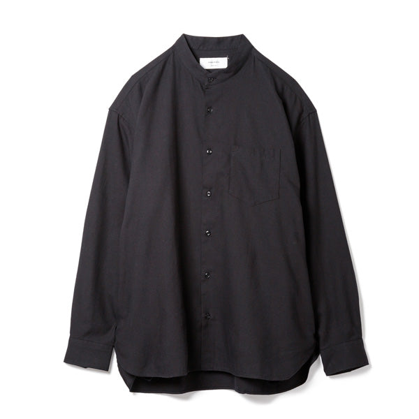 Band Collar Cotton Wool Shirt