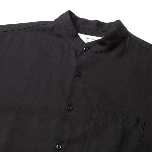 Band Collar Cotton Wool Shirt