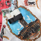 FRINGE EMBROIDERY SCARF PRINTED SHIRT