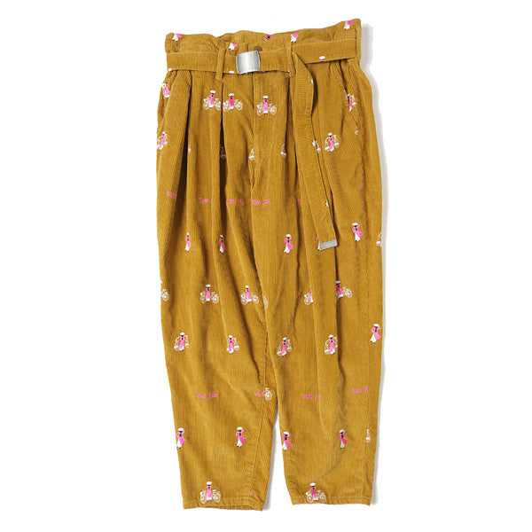 VIETNAM EMBROIDERY WIDE TAPERED TROUSERS