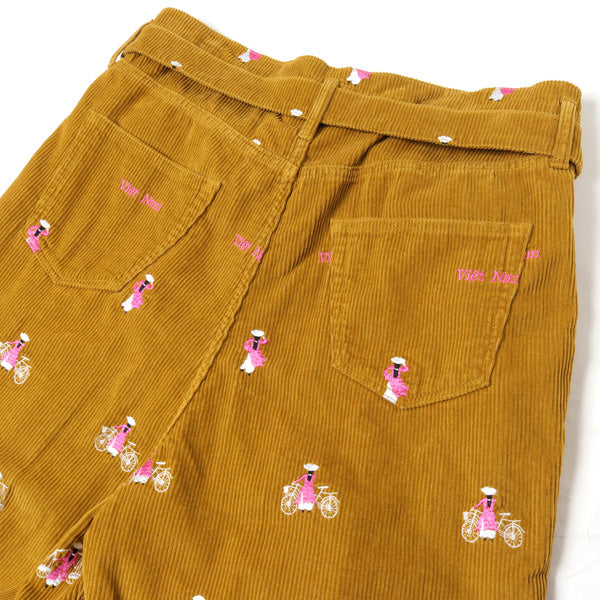 VIETNAM EMBROIDERY WIDE TAPERED TROUSERS