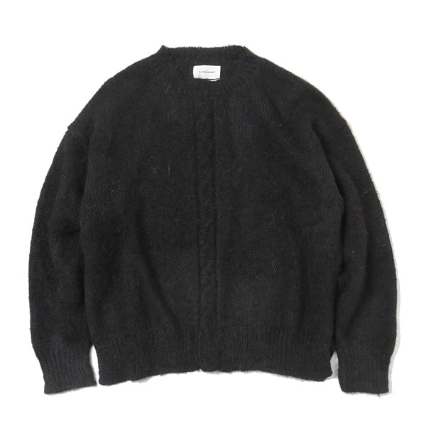 BLACK ALPACA CABLE PULL OVER