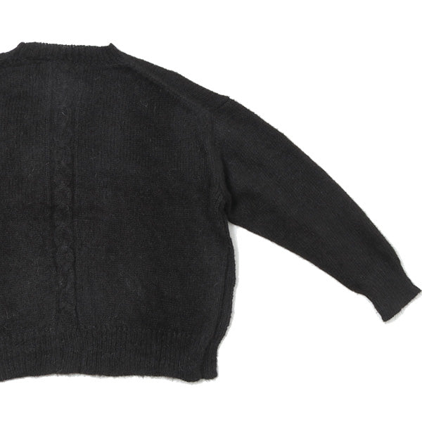 BLACK ALPACA CABLE PULL OVER