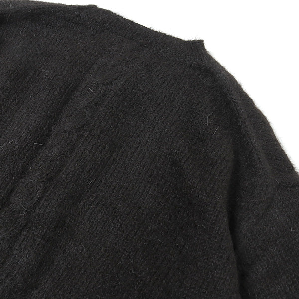 BLACK ALPACA CABLE PULL OVER