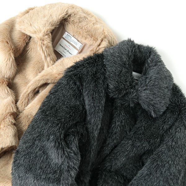 DAIRIKU vinyl patch fur coat