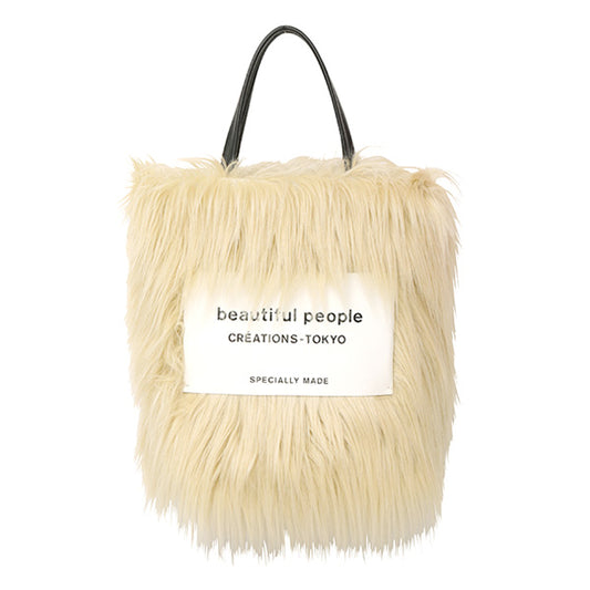 hairy fur leather name tote