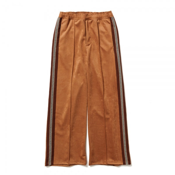 FAUX SUEDE FLARE SILHOUETTE TRACK PANTS
