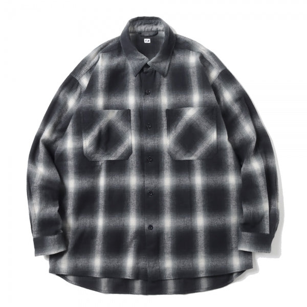 ETS.Ombre check flannel shirt