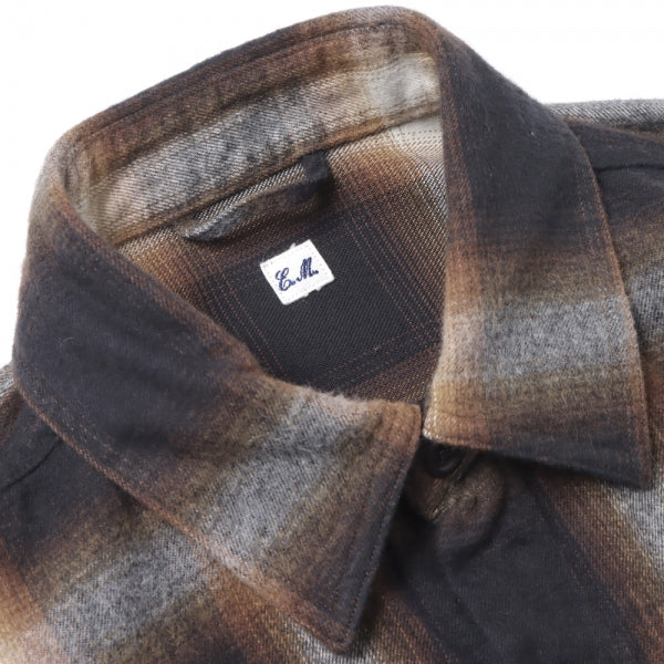 ETS.Ombre check flannel shirt