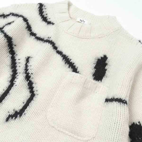 INTARSIA C/N KNIT - Hand Drowing By Tsuchida Ayumi