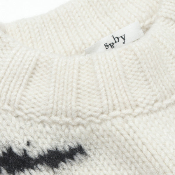 INTARSIA C/N KNIT - Hand Drowing By Tsuchida Ayumi