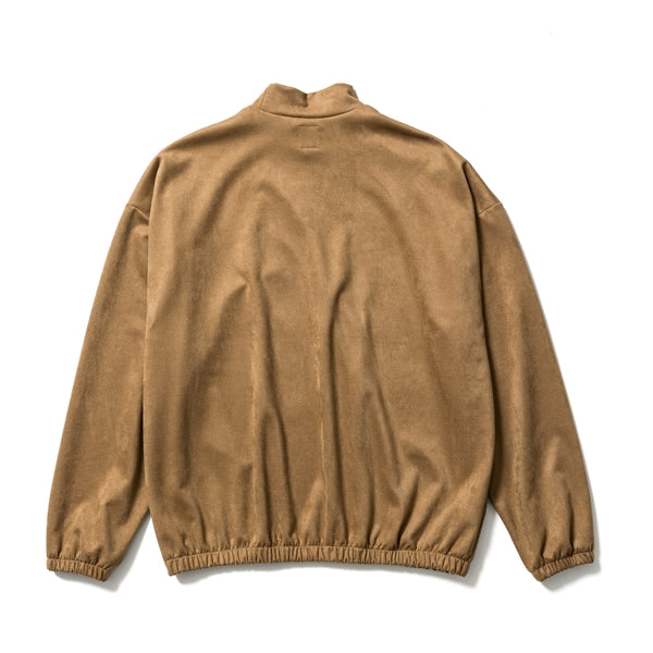 SYNTHETIC SUEDE MOCK NECK