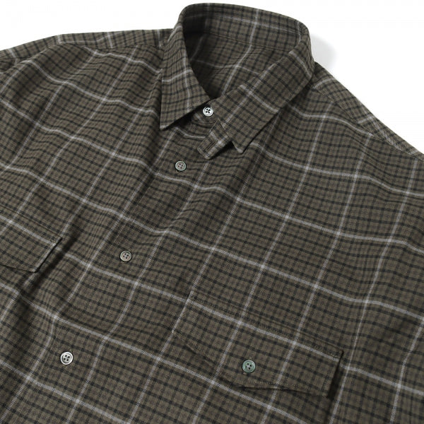 WOOLY STRETCH TAB-COLLAR SHIRT