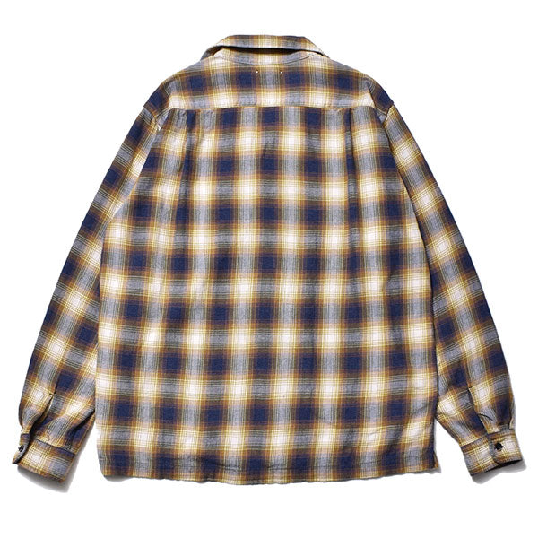 Ombre Check Flannel EMB Open Collar SH