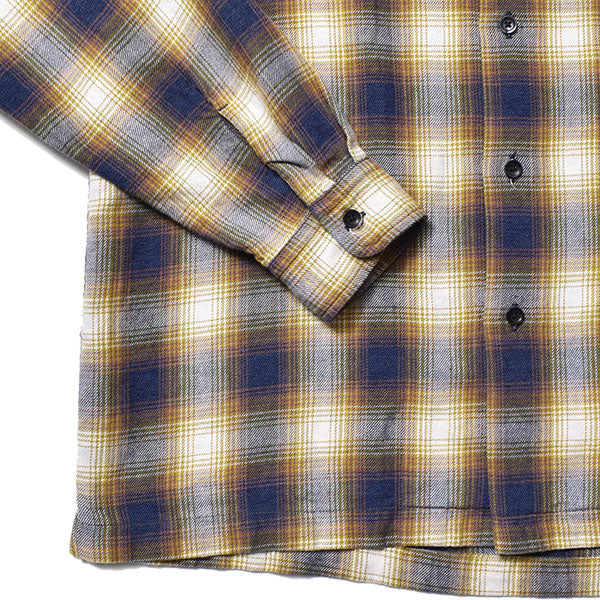 Ombre Check Flannel EMB Open Collar SH