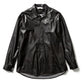 FAKE LEATHER OPEN COLLAR SHIRT