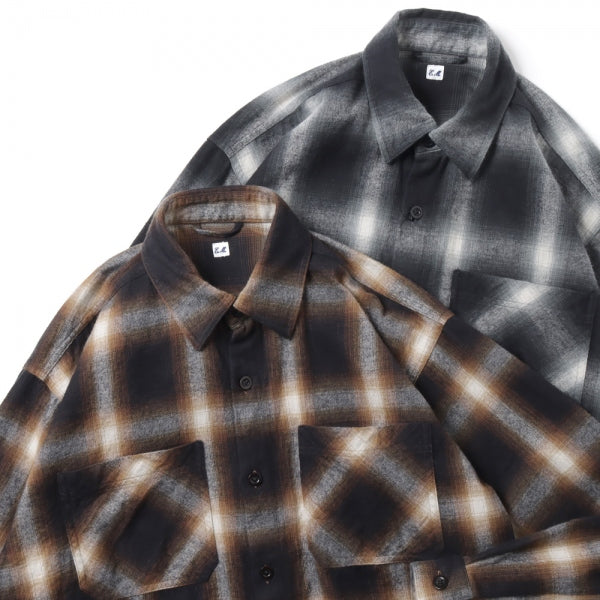 ETS.Ombre check flannel shirt