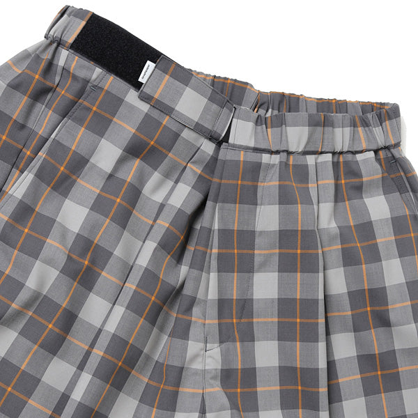 Fine Wool Check Wide Tapered Chef Pants