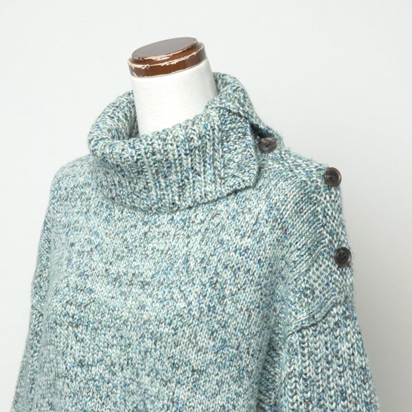 speck dyed yarn high neck pullover