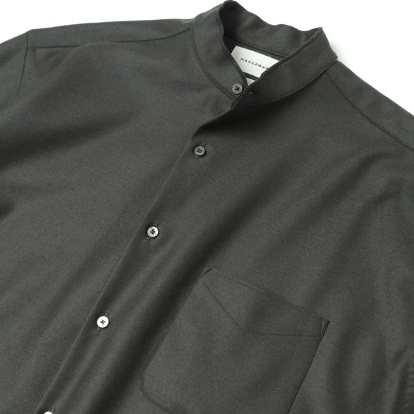 COMFORT FIT BANDCOLLAR SHIRT ORGANIC WOOL CIRCULAR