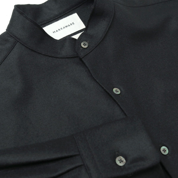 COMFORT FIT BANDCOLLAR SHIRT ORGANIC WOOL CIRCULAR