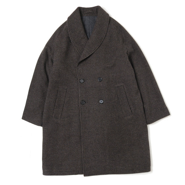 FALKLAND WOOL TWEED SHAWL COLLAR COAT