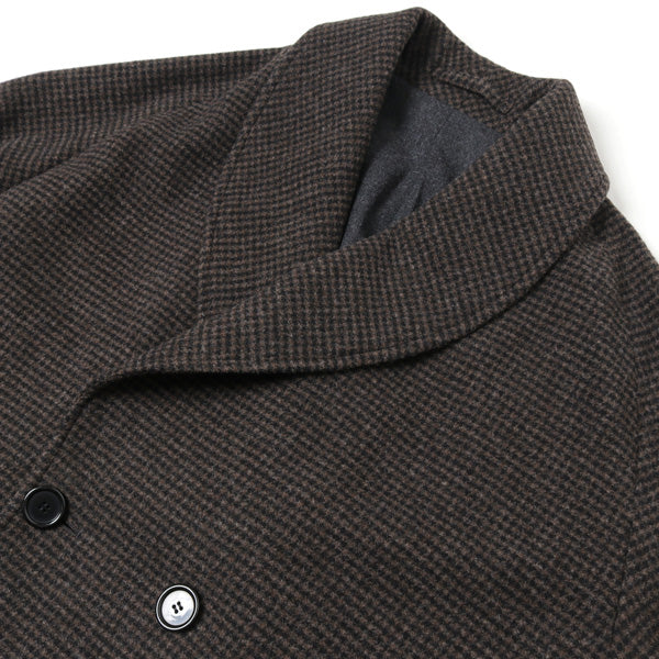 FALKLAND WOOL TWEED SHAWL COLLAR COAT