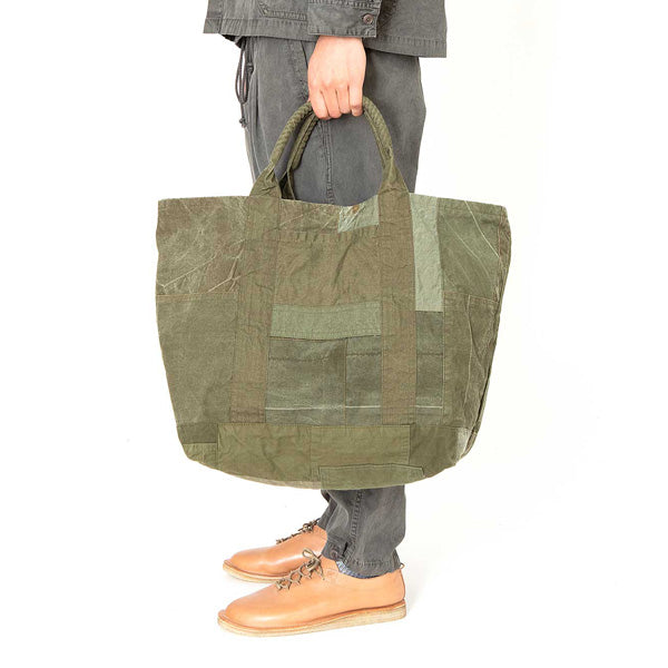 CARRY-ALL TOTE L UPCYCLED US ARMY CLOTH