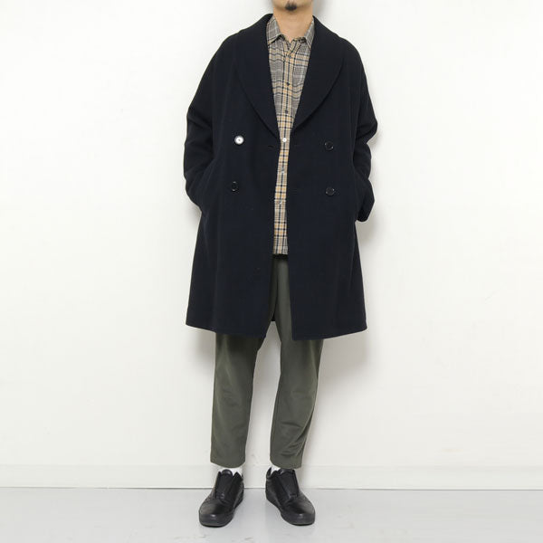 FALKLAND WOOL TWEED SHAWL COLLAR COAT