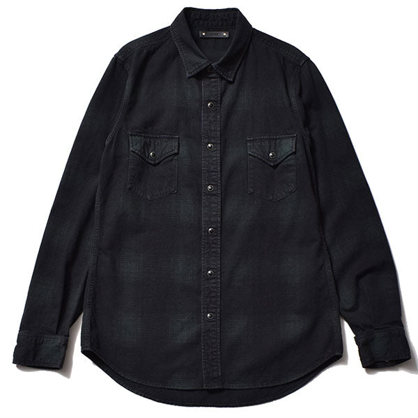 Black Denim Check Western SH