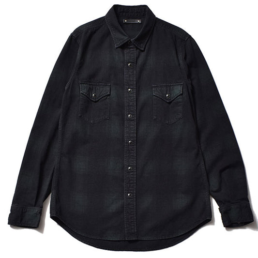 Black Denim Check Western SH