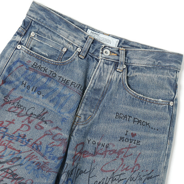 Painted Straight Denim Pants