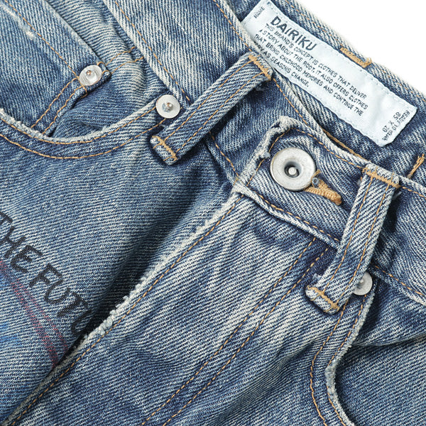 Painted Straight Denim Pants