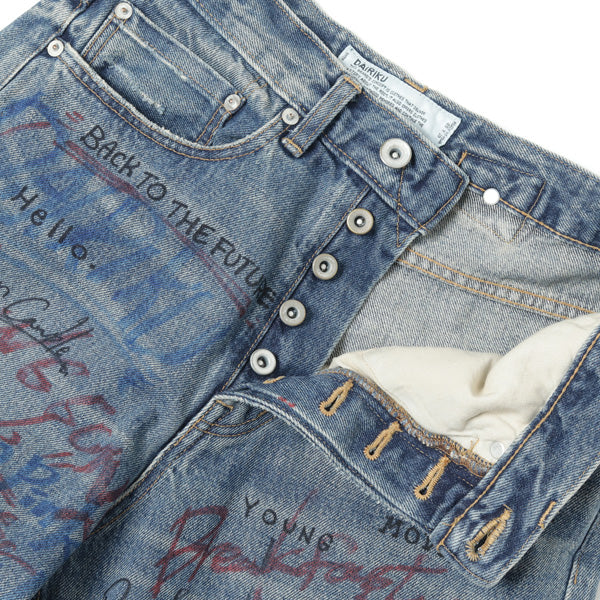 Painted Straight Denim Pants