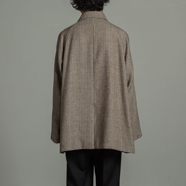 Natural Color Alpaca Tweed Travel Coat