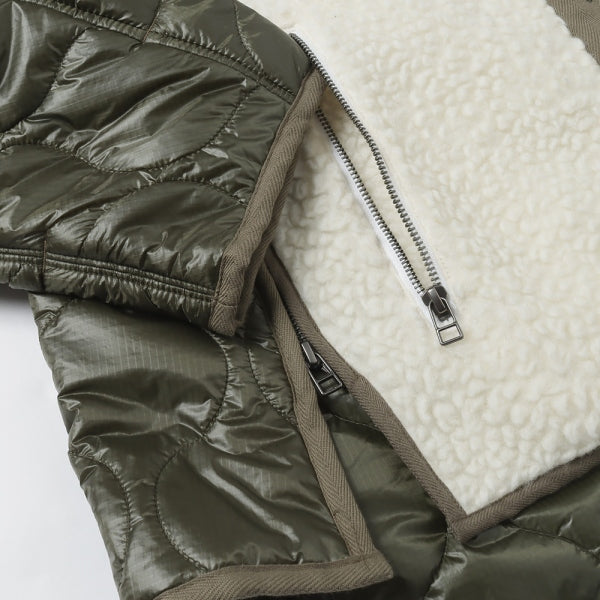 ZIPPER SHERPA QUILTED LINER JACKET