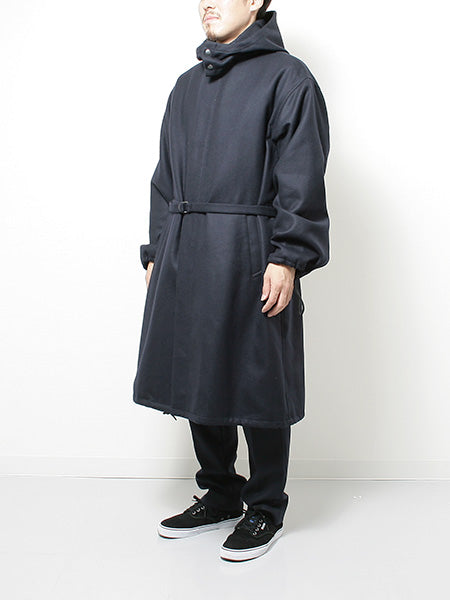 AURALEE LIGHT MELTON LONG HOODED COAT