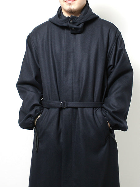 LIGHT MELTON LONG HOODED COAT