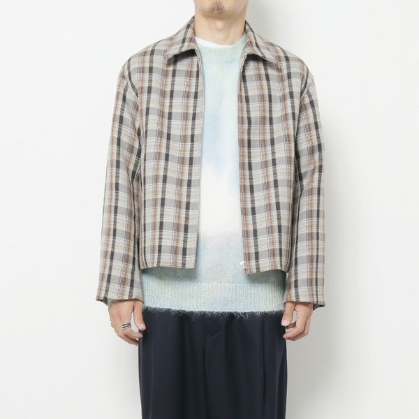 AURALEE"DOUBLE FACE CHECK ZIP BLOUSON"